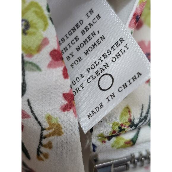 Flynn Skye From Rent The Runway Floral Crop Top Peasant Sleeve Medium Flowy Boho - Picture 7 of 7